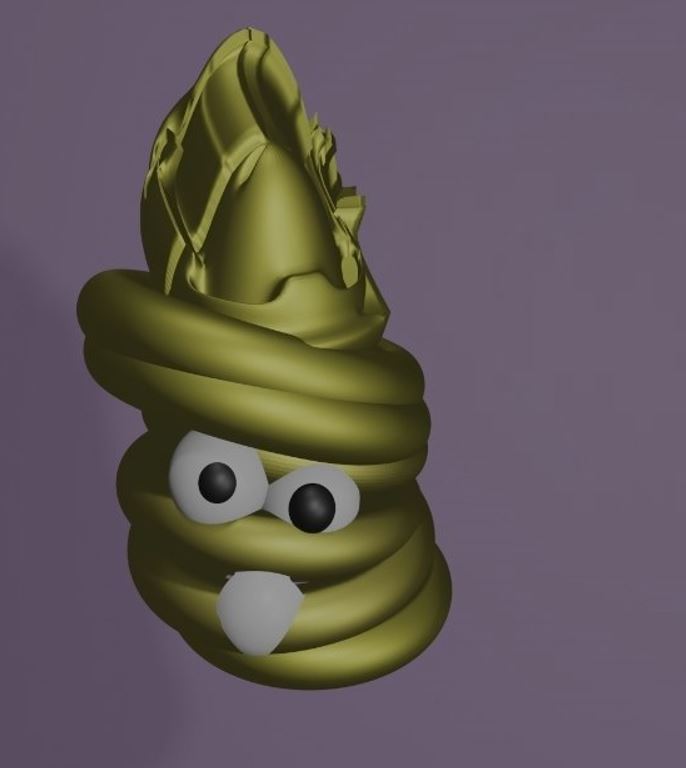 Golden Poop with purple background